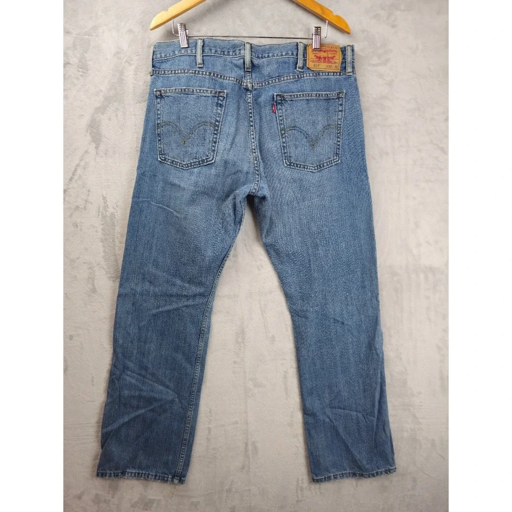 Vintage Levis 514 Slim Straight Blue Jeans Mens Size 38x32 Slim Straight Bootcut